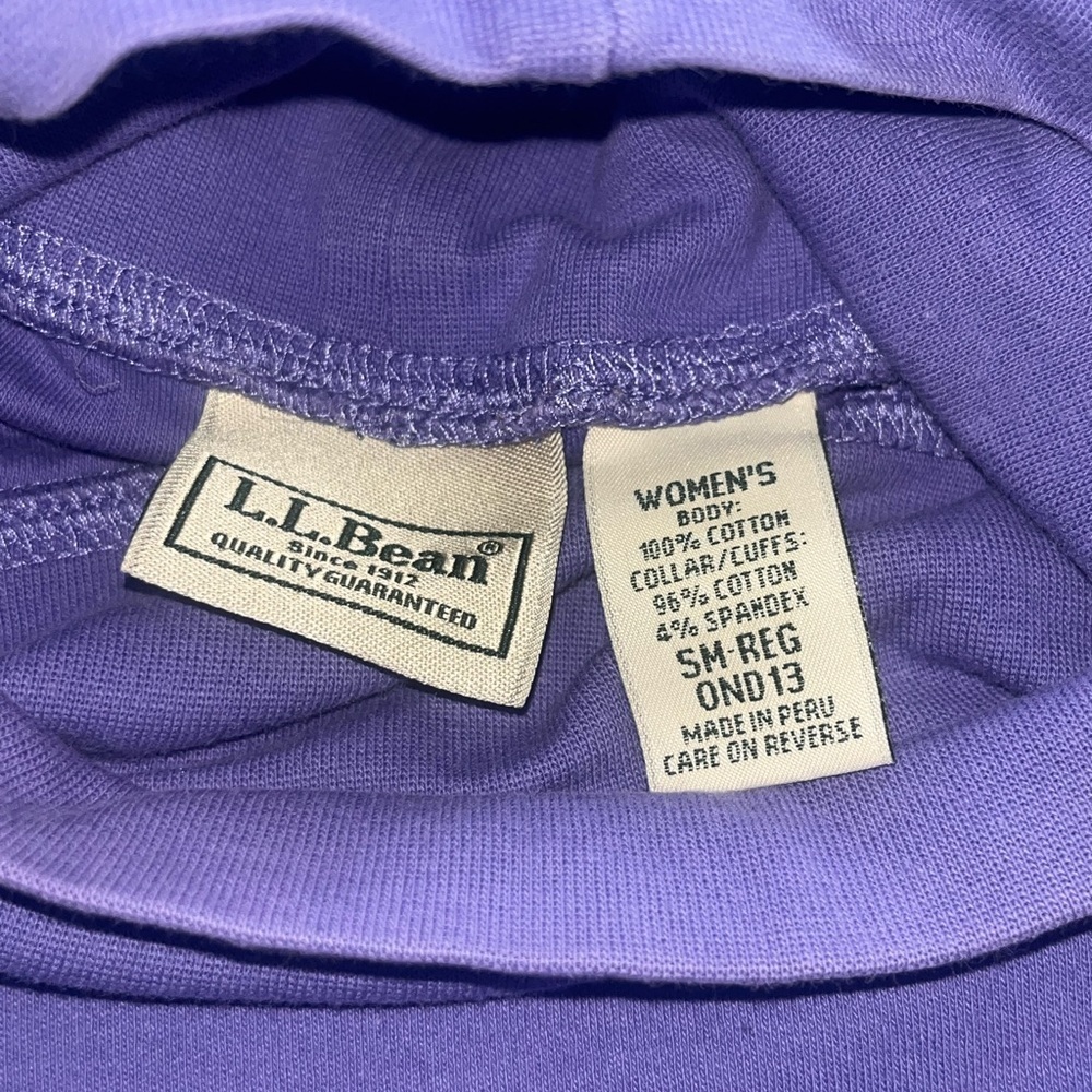 L.L. Bean Women's Long Sleeve Purple Turtleneck shirt size small - Picture 2 of 4